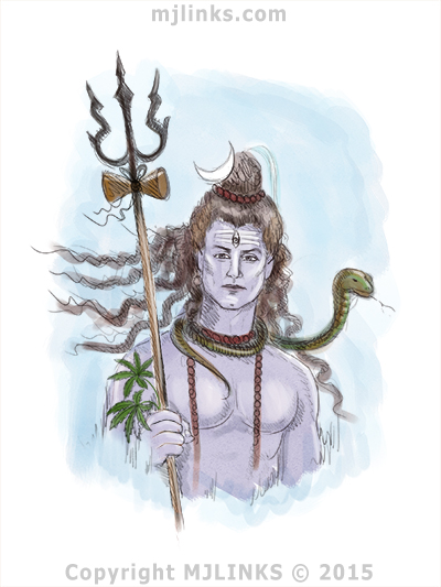 Lord Shiva in Rudra Avatar - Bhang, Cannabis, Soma - Soma - mandala 9 Rigveda
